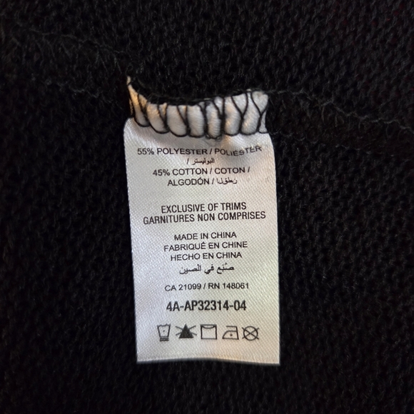 Ardene CottonBlack Open-Front Cardigan Size Med - Picture 4 of 5